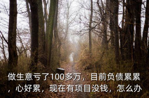 做生意虧了100多萬，目前負債累累，心好累，現(xiàn)在有項目沒錢，怎么辦