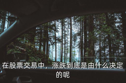 在股票交易中，漲跌到底是由什么決定的呢