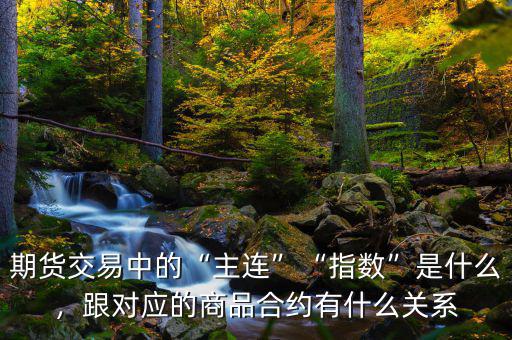 期貨交易中的“主連”“指數(shù)”是什么，跟對應(yīng)的商品合約有什么關(guān)系