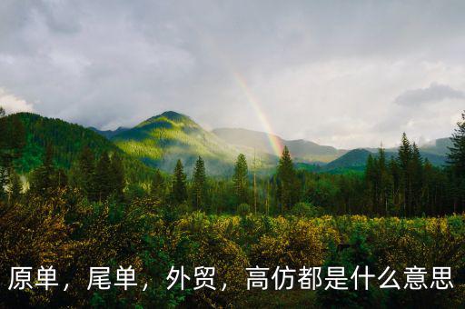 原單，尾單，外貿(mào)，高仿都是什么意思