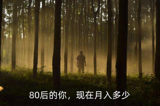 80后的你，現(xiàn)在月入多少