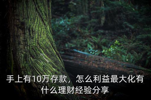 手上有10萬存款，怎么利益最大化有什么理財經驗分享