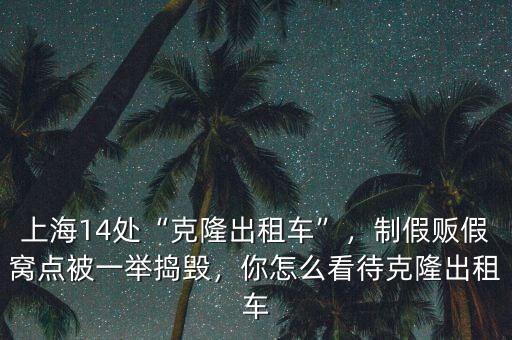 上海14處“克隆出租車(chē)”，制假販假窩點(diǎn)被一舉搗毀，你怎么看待克隆出租車(chē)