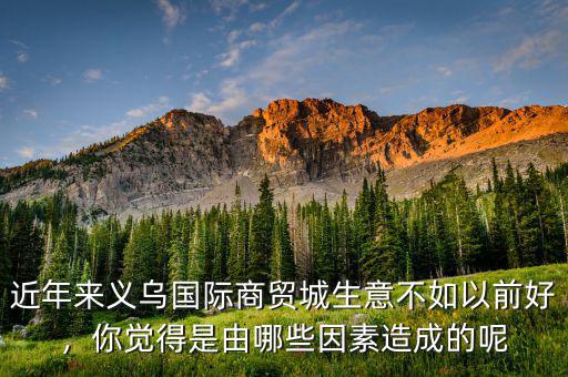 近年來(lái)義烏國(guó)際商貿(mào)城生意不如以前好，你覺(jué)得是由哪些因素造成的呢