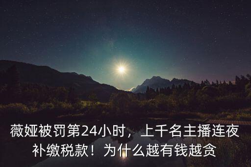薇婭被罰第24小時(shí)，上千名主播連夜補(bǔ)繳稅款！為什么越有錢越貪