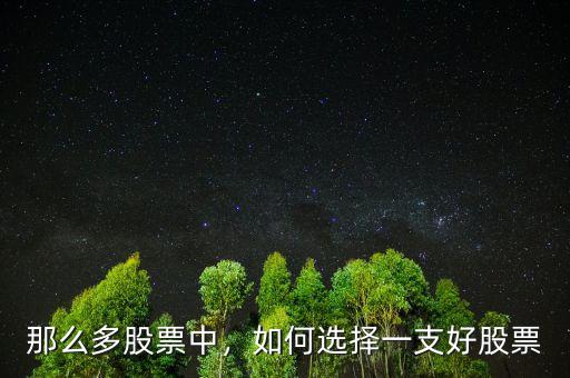 那么多股票中，如何選擇一支好股票