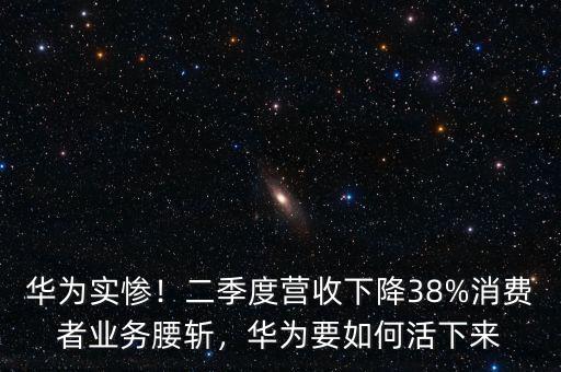 華為實慘！二季度營收下降38%消費者業(yè)務腰斬，華為要如何活下來