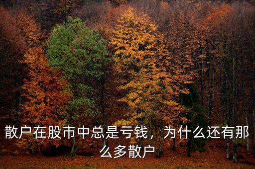 散戶在股市中總是虧錢，為什么還有那么多散戶
