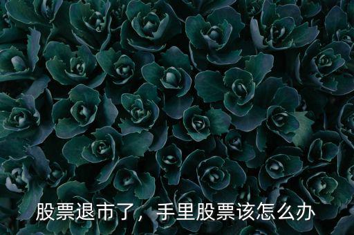 股票退市了，手里股票該怎么辦