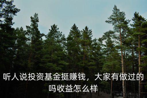 聽人說投資基金挺賺錢，大家有做過的嗎收益怎么樣
