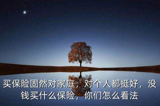 買保險固然對家庭，對個人都挺好，沒錢買什么保險，你們怎么看法