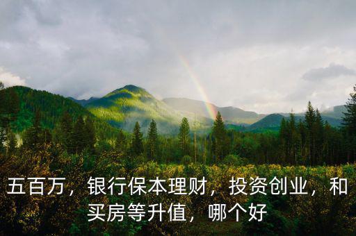 五百萬，銀行保本理財(cái)，投資創(chuàng)業(yè)，和買房等升值，哪個(gè)好