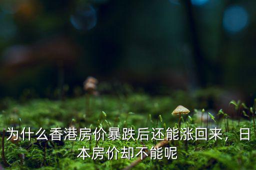 為什么香港房?jī)r(jià)暴跌后還能漲回來(lái)，日本房?jī)r(jià)卻不能呢