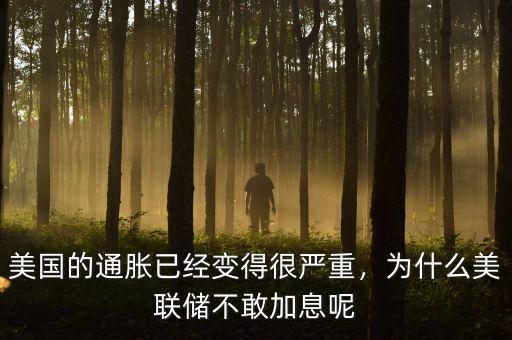 美國(guó)的通脹已經(jīng)變得很嚴(yán)重，為什么美聯(lián)儲(chǔ)不敢加息呢