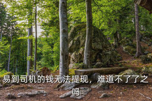 易到司機的錢無法提現(xiàn)，難道不了了之嗎