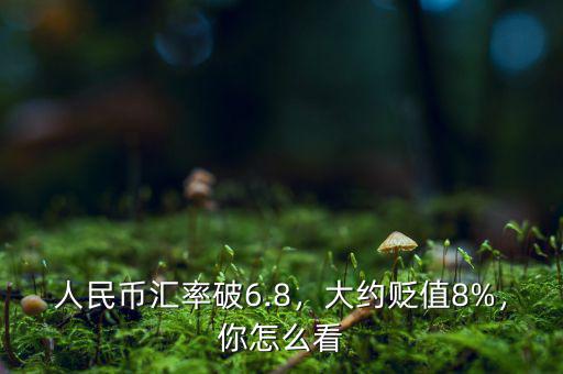 人民幣匯率破6.8，大約貶值8%，你怎么看