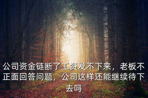 公司資金鏈斷了工資發(fā)不下來，老板不正面回答問題，公司這樣還能繼續(xù)待下去嗎