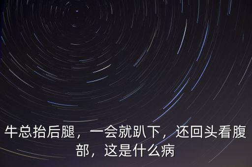 ?？偺Ш笸?，一會就趴下，還回頭看腹部，這是什么病