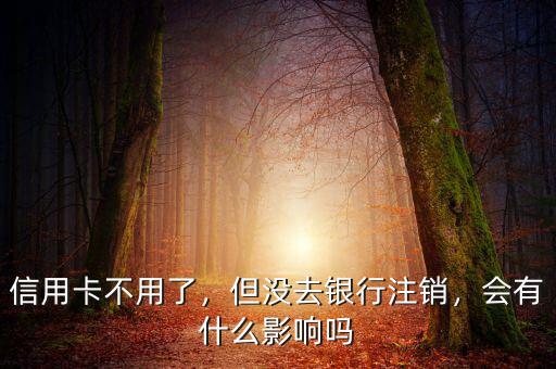 信用卡不用了，但沒去銀行注銷，會有什么影響嗎
