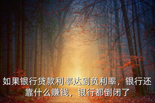 如果銀行貸款利率達(dá)到負(fù)利率，銀行還靠什么賺錢，銀行都倒閉了