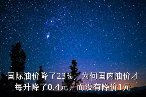 國際油價降了23%，為何國內(nèi)油價才每升降了0.4元，而沒有降價1元