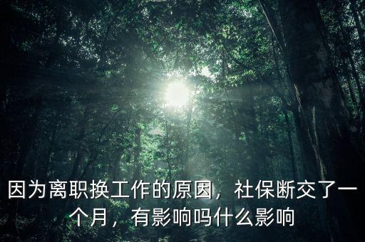 社保中斷了一個(gè)月有什么影響,社保中斷一個(gè)月會有什么影響