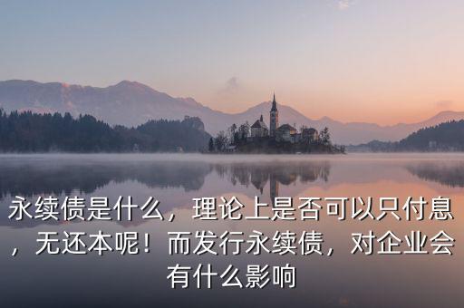 永續(xù)債是什么，理論上是否可以只付息，無(wú)還本呢！而發(fā)行永續(xù)債，對(duì)企業(yè)會(huì)有什么影響