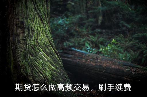 期貨怎么做高頻交易，刷手續(xù)費