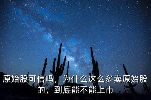 原始股可信嗎，為什么這么多賣原始股的，到底能不能上市