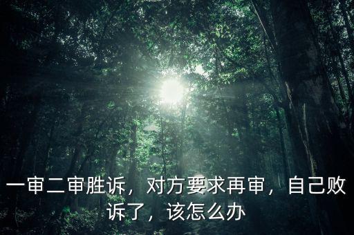 一審二審勝訴，對(duì)方要求再審，自己敗訴了，該怎么辦