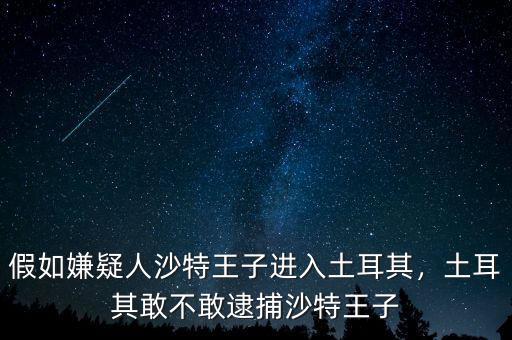 假如嫌疑人沙特王子進(jìn)入土耳其，土耳其敢不敢逮捕沙特王子