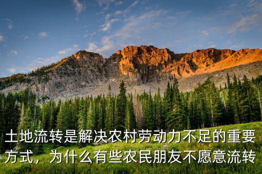 土地流轉(zhuǎn)是解決農(nóng)村勞動(dòng)力不足的重要方式，為什么有些農(nóng)民朋友不愿意流轉(zhuǎn)