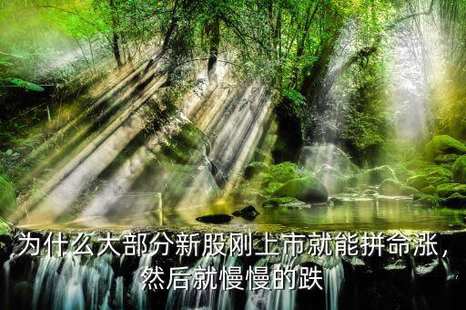 為什么大部分新股剛上市就能拼命漲，然后就慢慢的跌