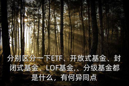 分別區(qū)分一下ETF、開放式基金、封閉式基金、LOF基金,、分級基金都是什么，有何異同點(diǎn)
