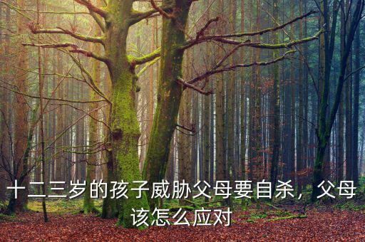 十二三歲的孩子威脅父母要自殺，父母該怎么應(yīng)對(duì)