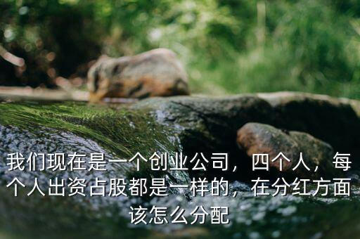 我們現(xiàn)在是一個創(chuàng)業(yè)公司，四個人，每個人出資占股都是一樣的，在分紅方面該怎么分配
