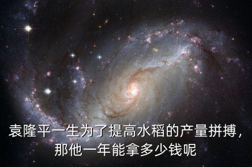 袁隆平一生為了提高水稻的產(chǎn)量拼搏，那他一年能拿多少錢呢