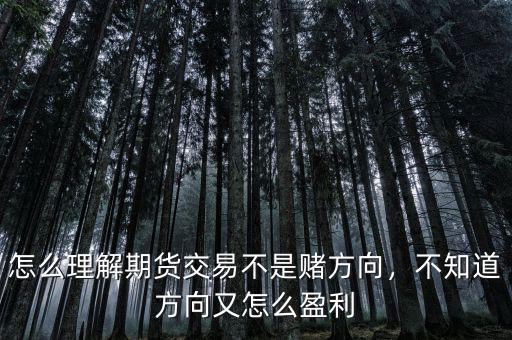 怎么理解期貨交易不是賭方向，不知道方向又怎么盈利