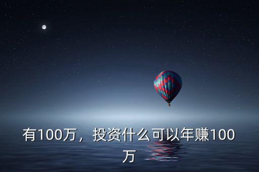 有100萬，投資什么可以年賺100萬