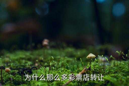 為什么那么多彩票店轉讓