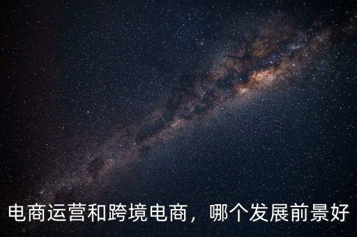 電商運營和跨境電商，哪個發(fā)展前景好