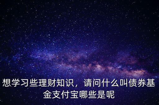 想學(xué)習(xí)些理財(cái)知識，請問什么叫債券基金支付寶哪些是呢