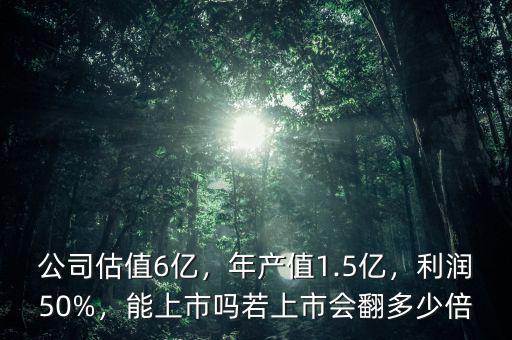 公司估值6億，年產(chǎn)值1.5億，利潤(rùn)50%，能上市嗎若上市會(huì)翻多少倍