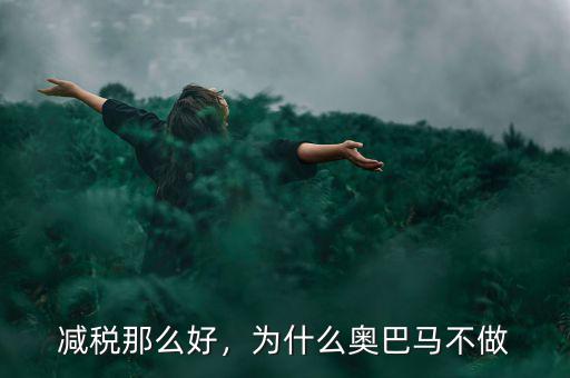 減稅那么好，為什么奧巴馬不做