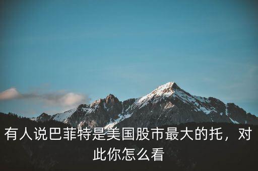 有人說巴菲特是美國股市最大的托，對此你怎么看