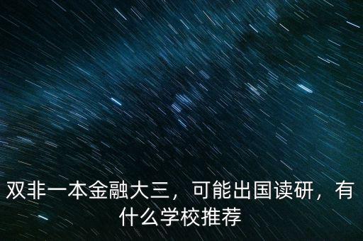 雙非一本金融大三，可能出國讀研，有什么學(xué)校推薦