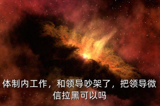 體制內(nèi)工作，和領(lǐng)導(dǎo)吵架了，把領(lǐng)導(dǎo)微信拉黑可以嗎