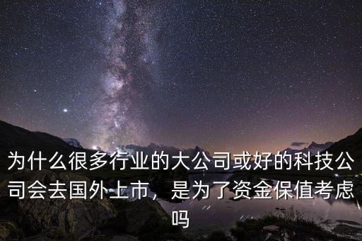 為什么很多行業(yè)的大公司或好的科技公司會去國外上市，是為了資金保值考慮嗎