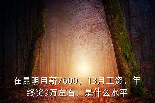 在昆明月薪7600，13月工資，年終獎9萬左右，是什么水平
