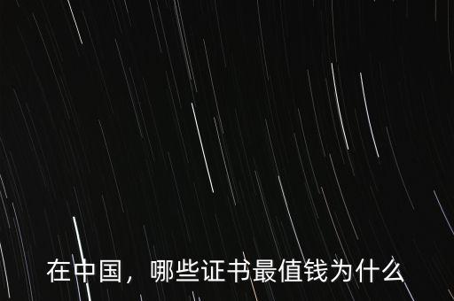 在中國，哪些證書最值錢為什么